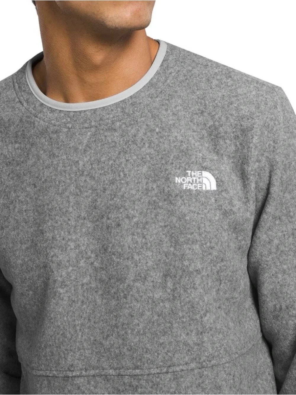 The North Face Men’s Heather Gray Crewneck Fleece Pullover